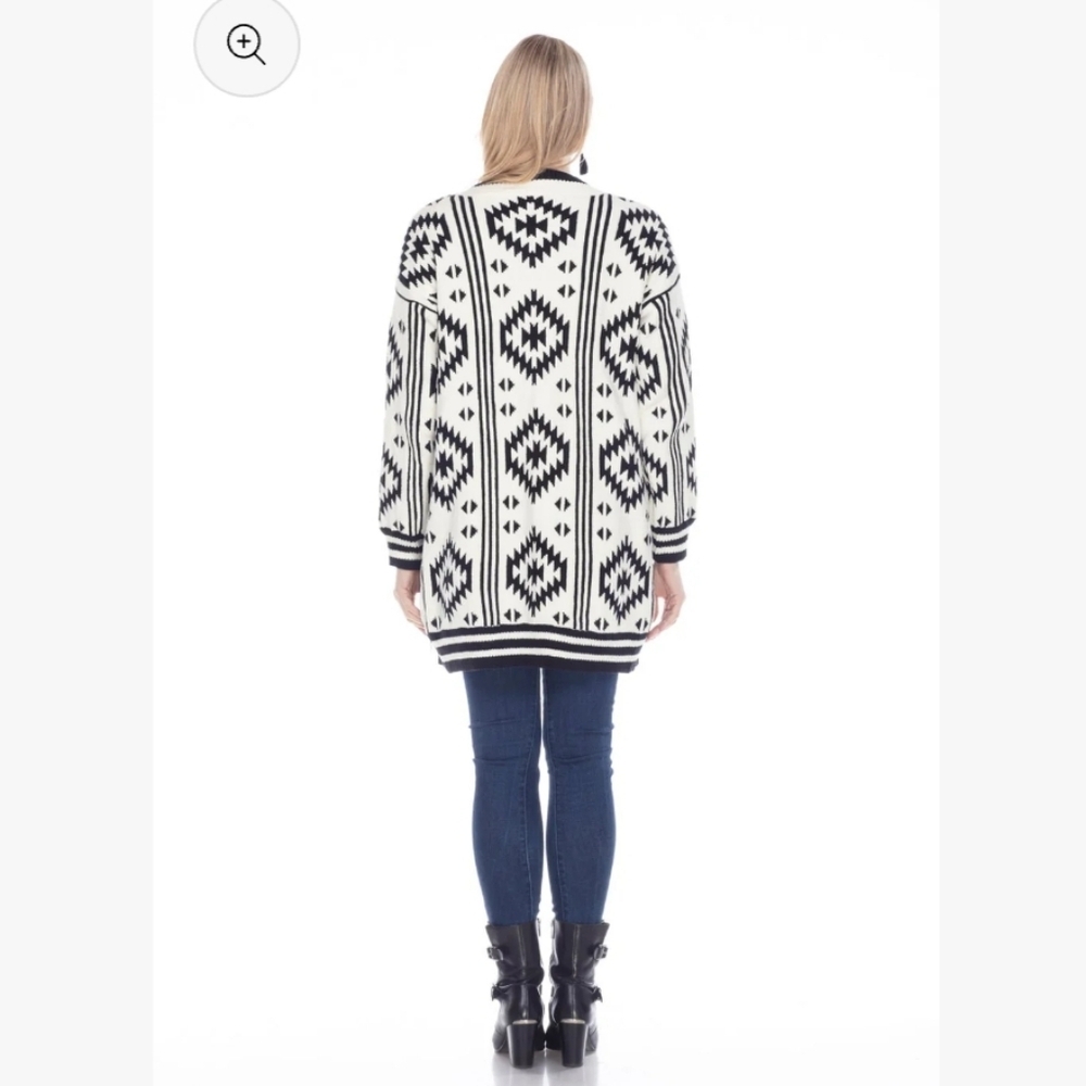Kamana Aztec Print Chenille Cardigan – Size Large - Picture 9 of 9
